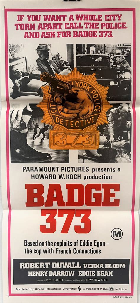 Lot - Badge 373 1973, Paramount Pictures, Starring Robert Duvall, Verna ...