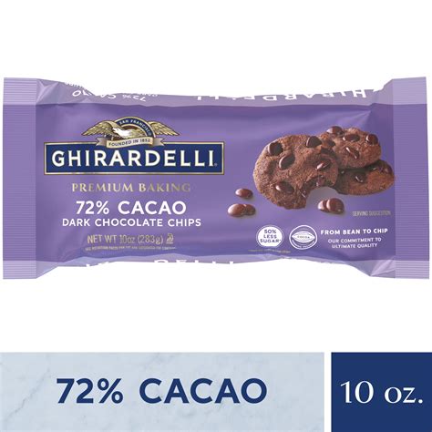 Ghirardelli 72% Cacao Dark Chocolate Premium Baking Chips, Chocolate ...