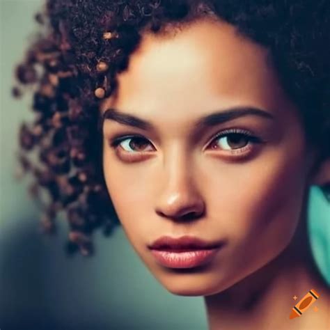 Portrait of a woman with high cheekbones on Craiyon