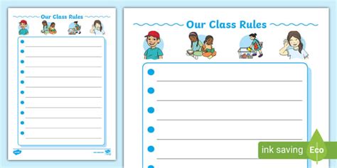 Our Class Rules Writing Template