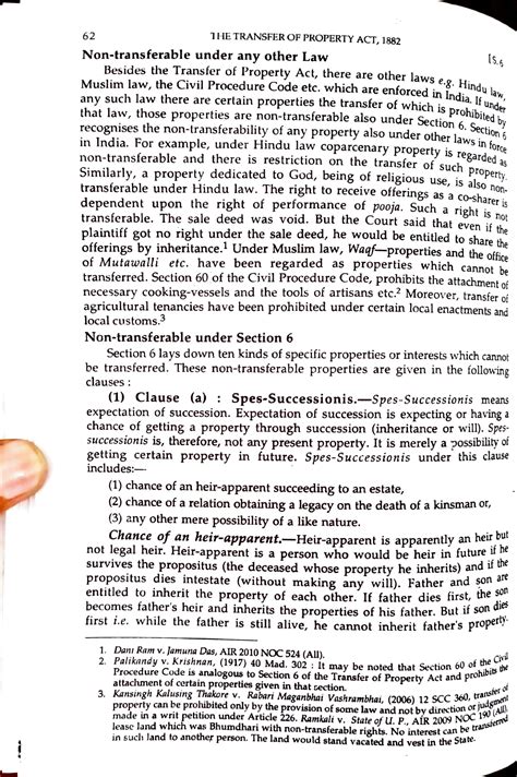 Non- transferable property - 62 1HE TRANSFER OF PROPERTY ACT, 1882 Non ...