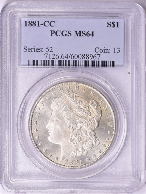 1881-CC Morgan Silver Dollar PCGS MS-64 (Item 1632509 ...