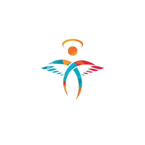 Abstract Angel Vector Logo Design. Represents the Concept of religion, kindness and charity ...