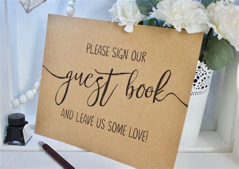 PRINTED Rustic Wedding Guest Book Sign Please Sign Our Guest | Etsy
