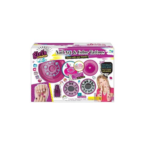 Girls Creator Nail Art & Color Tatto Set, Emoji Pedicure and Manicure ...
