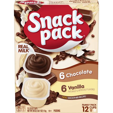 Snack Pack Chocolate And Vanilla Flavored Pudding Cups Family Pack ...