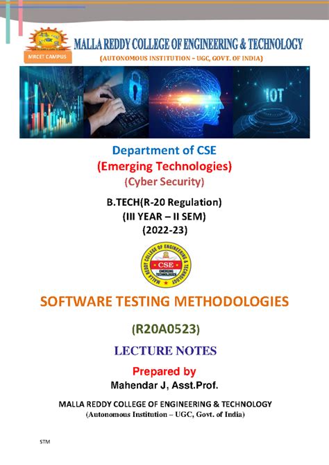 B.Tech CSE (Emerging Technologies) II Sem Software Testing ...