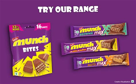 Nestlé MUNCH MAX, Choco Coated Crunchy Wafer Bar, Xtra Crunchy, Xtra ...
