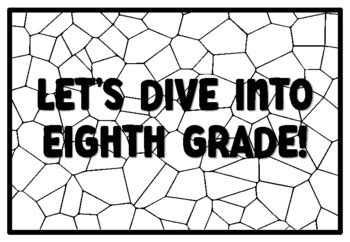 LET'S DIVE INTO EIGHTH GRADE! Summer Craftivity Eighth Grade worksheet ...