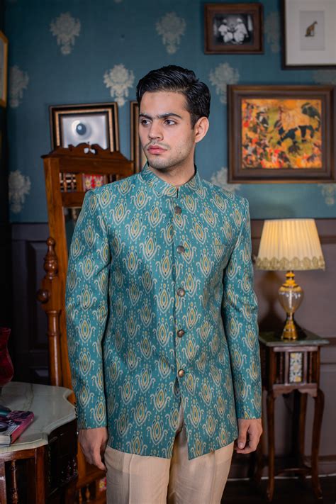 The Luxe Ikat - Printed Silk Bandhgala – Eleven Brothers