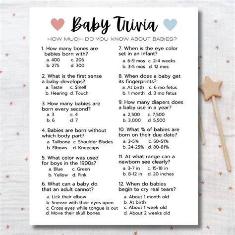 Baby Shower Trivia Game: Fun Baby Facts (digital Download) - Etsy ...