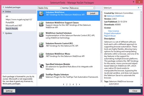 How to Setup Seleniumc Sharp in Visual Studio 的图像结果