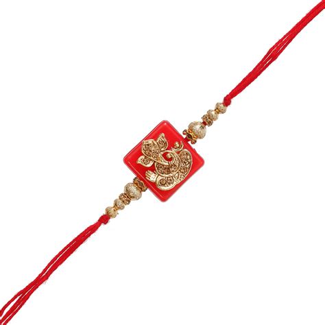 Designer Religious Ganesha Rakhi - eCraftIndia Online