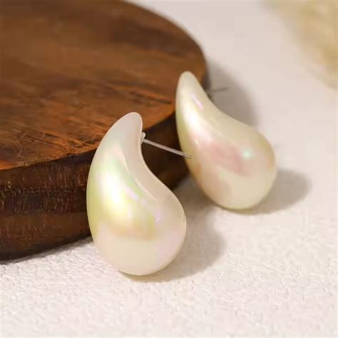 Tear Drop Rainbow Earrings White | ArtsCrafted