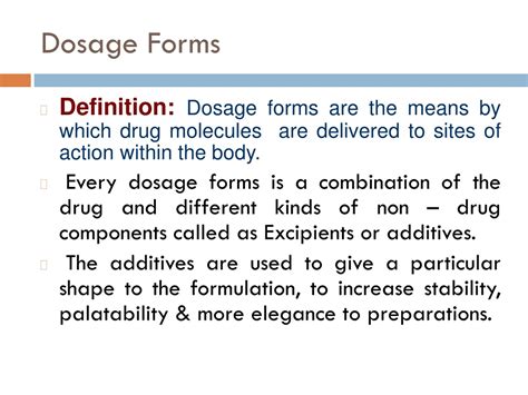 PPT - INTRODUCTION TO DIFFERENT DOSAGE FORMS PowerPoint Presentation ...