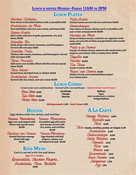 Explore Our Menu | Mi Mexico Restaurant in Cortez