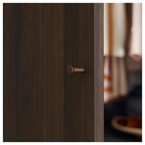 PAX / STORKLINTA wardrobe combination, dark grey/dark brown stained oak ...