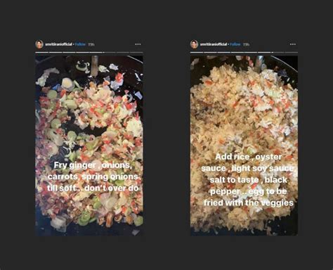 Smriti Irani Cooks Egg Fried Rice for Husband Zubin Irani Shares Recipe ...