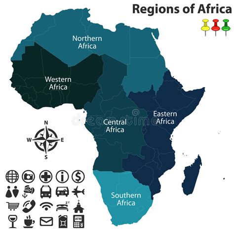 非洲与唯一国家的地区地图 向量例证. 插画 包括有 非洲与唯一国家的地区地图 - 109389492