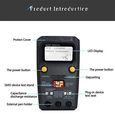 BSIDE ESR02 PRO Transistor Digital Indutância | Ubuy India