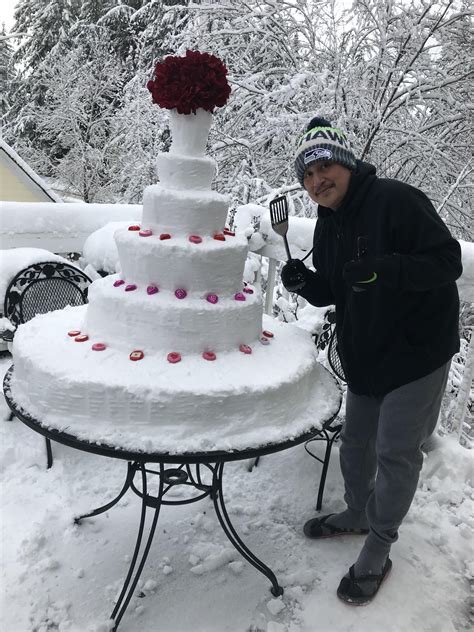 My uncle visiting from the Philippines has never seen snow. This is ...