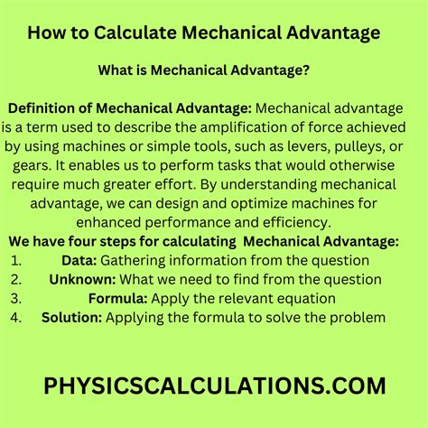 Mechanical Advantage Equation