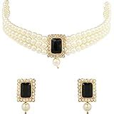 Buy I Jewels 18K Gold Plated Traditional Pearl & Kundan Choker Necklace ...