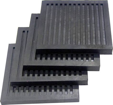 Aicon Anti Vibration Rubber Ribbed Pads 6 inch x 6 inch x 12mm ...
