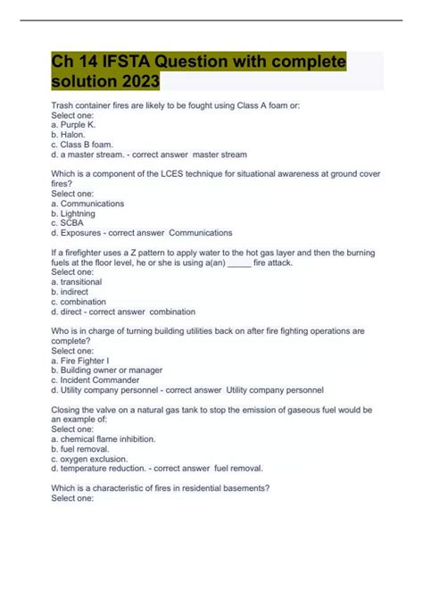 Ch 14 IFSTA Question with complete solution 2025 updated latest version ...