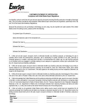 Fillable Online End Use/End User Statement - PMI Industries Fax Email ...