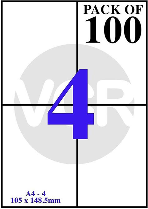 Ulike Easyship Sticky Labels (A4 Size Sheet with 4 Pre-Cut Labels Per ...