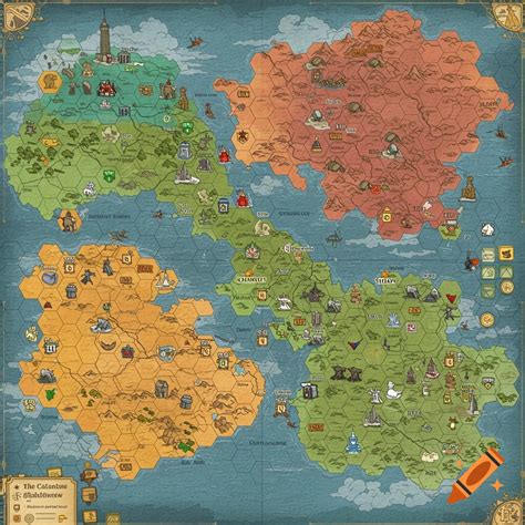 Hex-grid board game map in Risk and Diplomacy style on Craiyon