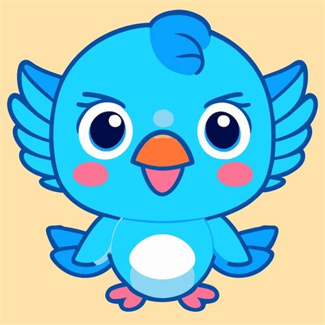 귀여운 새 손으로 그린 만화 스티커 아이콘 개념 고립 된 그림 | 프리미엄 AI 생성 벡터