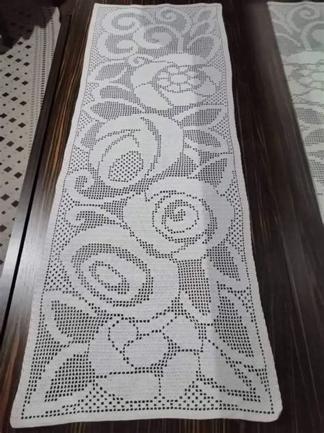 Image result for Rose Filet Crochet Table Runner Pattern