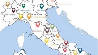 Image result for Map Showing 20 Regions of Italy