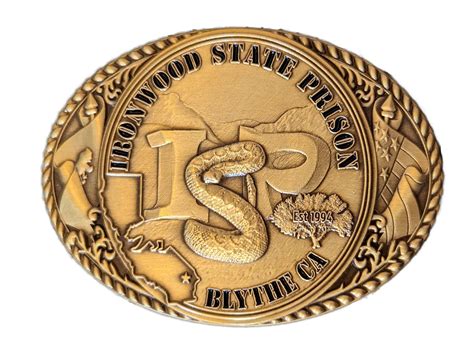 IRONWOOD STATE PRISON Belt Buckle Plain CA Design – Custom Pins & Buckles