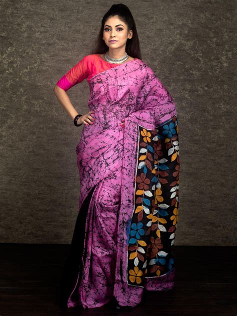 Batik Printed Saree – WeaversIndia