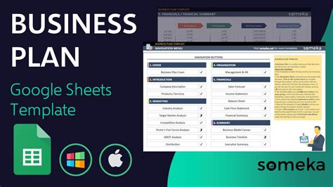 Google Sheets Business Plan Template 的图像结果