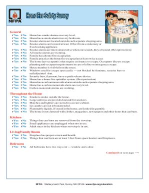 NFPA Home Fire Safety Survey 2015-2026 - Fill and Sign Printable ...