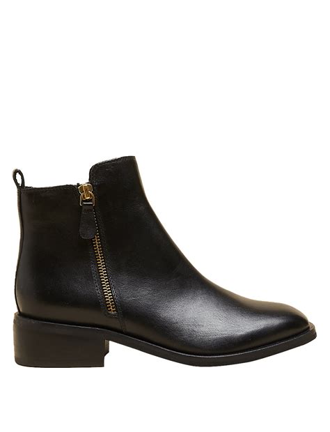 Buy Leather Block Heel Square Toe Ankle Boots at Marks & Spencer