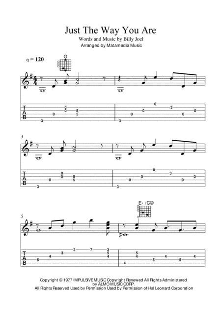 Just The Way You Are - Billy Joel By Billy Joel - Digital Sheet Music ...