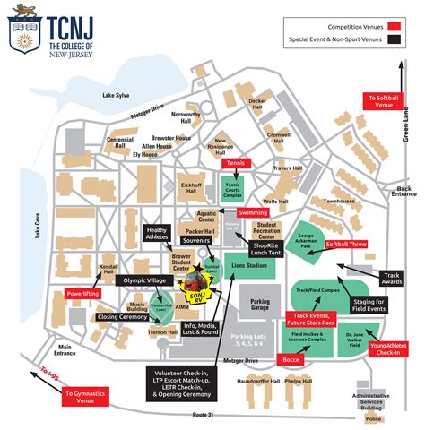 TCNJ Campus Map - SONJ Summer Games