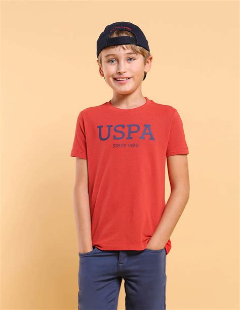 Buy Boys Boys Regular Fit Brand Printed T-Shirt Orange|U.S. Polo Assn ...