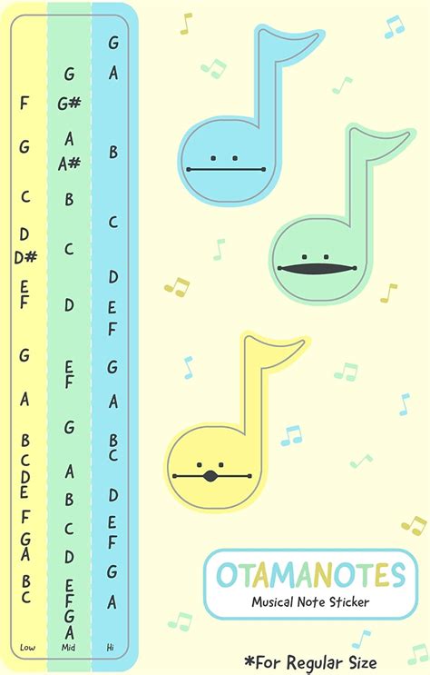 Otamanotes Multicolored Musical Note Stickers for Otamatone India | Ubuy