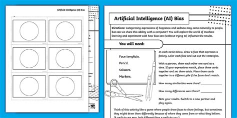 Artificial Intelligence (AI) Bias Worksheet for 3rd-5th Grade