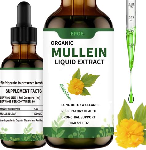 Amazon.com: Mullein Drops for Lungs, Mullein Leaf Extract for Lungs Mullein Leaf Extract Liquid ...