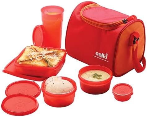 Buy CELLO MF Plastic Sling Lunch Box | Leather Carry Pouch | Office ...