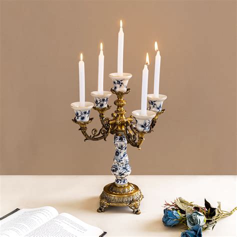 Buy Victorian Ivory & Gold Candle Stand | Dekor Company