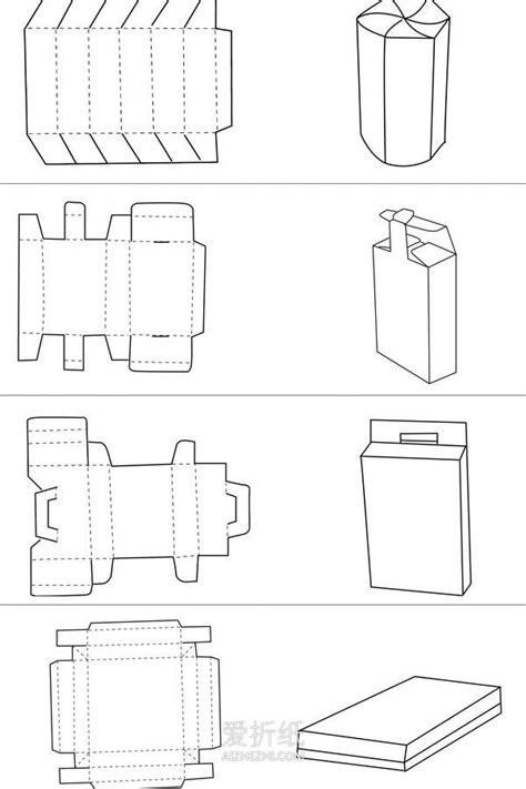 纸盒包装怎么折叠带展开图(2)_爱折纸网