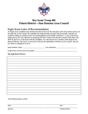 Eagle Scout Letter Of Recommendation - Fill and Sign Printable Template ...